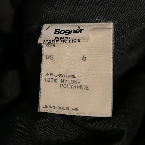 Vintage Bogner Goose Down Ski Puffer Jacket Women Size 6 All Black - Picture 11 of 11